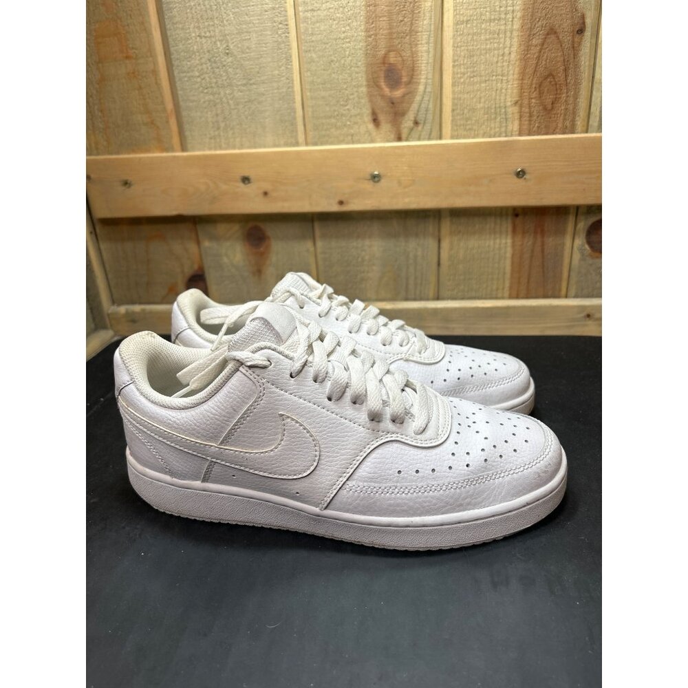 Nike Court Vision Low Triple White Sneakers Shoes CD5434-100 Womens Size 9